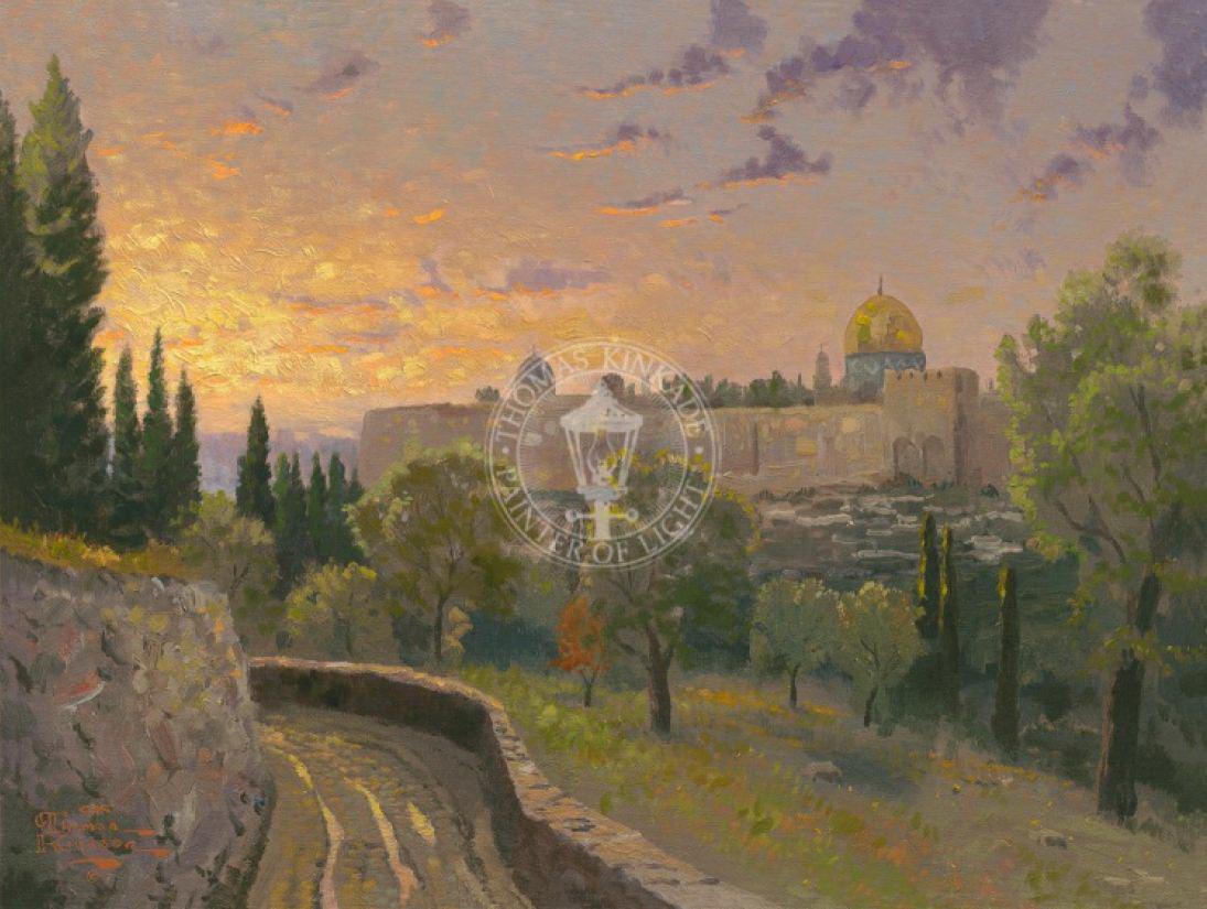 Jerusalem Sonnenuntergang Thomas Kinkade Ölgemälde
